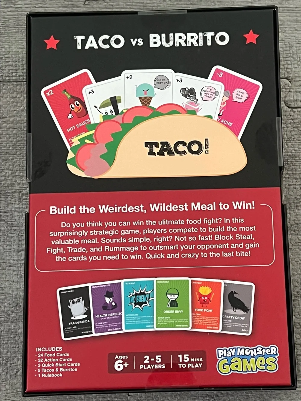 PlayMonster Games Taco vs Burrito The Card Game, Ages 8-11, 2-5 Players